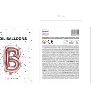 Foil Balloon Letter ''B'', 35cm, rose gold