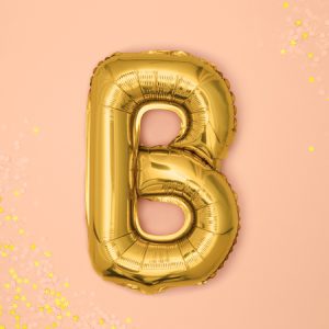 Foil Balloon Letter ''B'', 35cm, gold