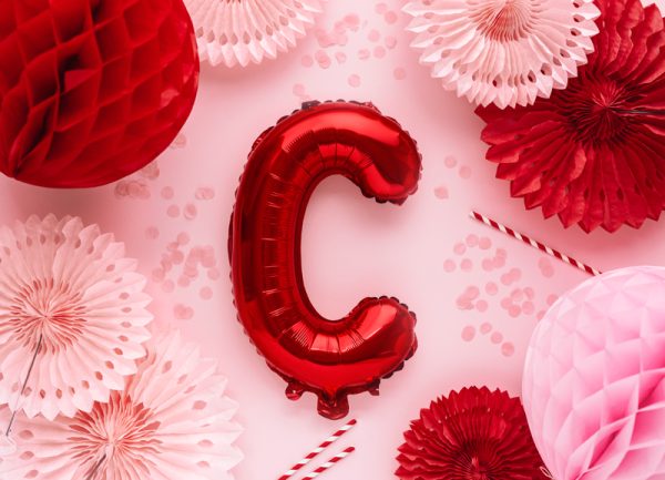 Foil Balloon Letter ''C'', 35cm, red