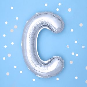 Foil Balloon Letter ''C'', 35cm, silver