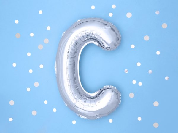 Foil Balloon Letter ''C'', 35cm, silver