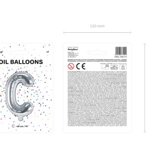 Foil Balloon Letter ''C'', 35cm, silver