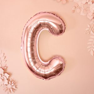 Foil Balloon Letter ''C'', 35cm, rose gold
