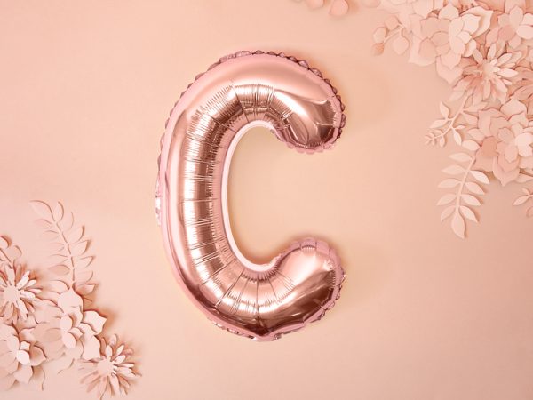 Foil Balloon Letter ''C'', 35cm, rose gold