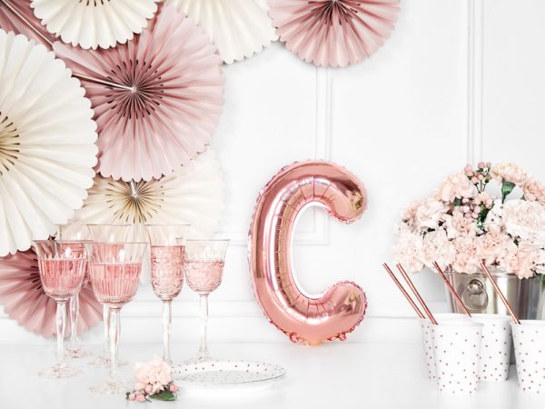 Foil Balloon Letter ''C'', 35cm, rose gold