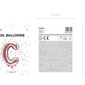 Foil Balloon Letter ''C'', 35cm, rose gold