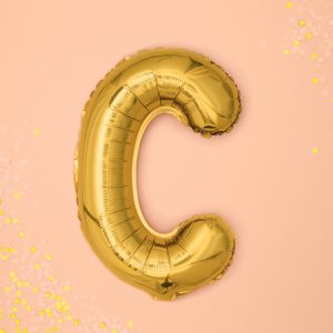 Foil Balloon Letter ''C'', 35cm, gold