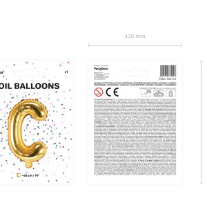 Foil Balloon Letter ''C'', 35cm, gold