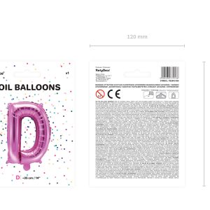 Foil Balloon Letter ''D'', 35cm, dark pink