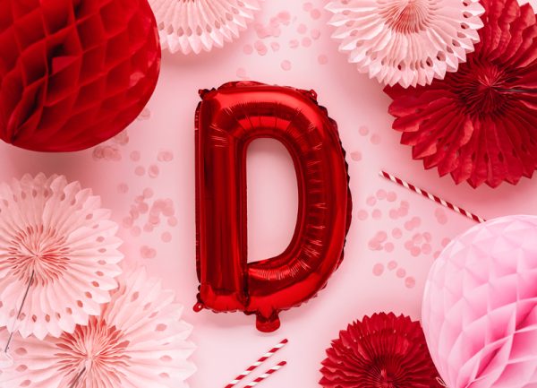Foil Balloon Letter ''D'', 35cm, red
