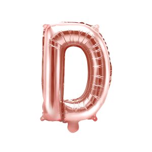 Foil Balloon Letter ''D'', 35cm, rose gold