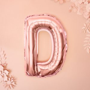 Foil Balloon Letter ''D'', 35cm, rose gold