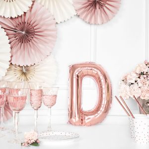 Foil Balloon Letter ''D'', 35cm, rose gold