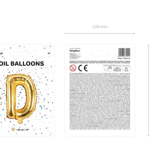 Foil Balloon Letter ''D'', 35cm, gold