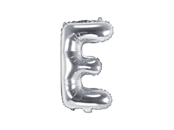 Foil Balloon Letter ''E'', 35cm, silver