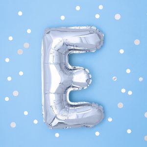Foil Balloon Letter ''E'', 35cm, silver