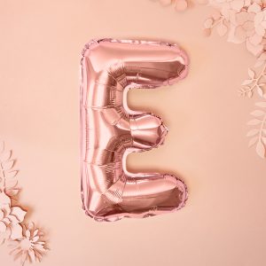 Foil Balloon Letter ''E'', 35cm, rose gold