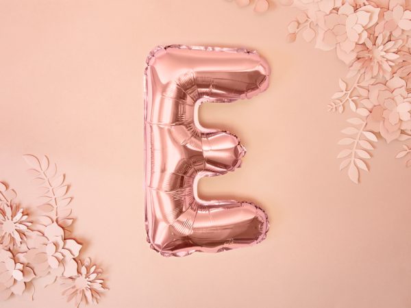 Foil Balloon Letter ''E'', 35cm, rose gold