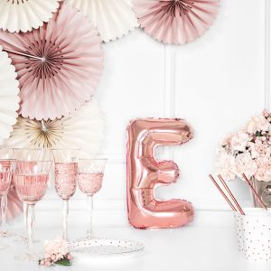 Foil Balloon Letter ''E'', 35cm, rose gold