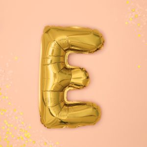 Foil Balloon Letter ''E'', 35cm, gold