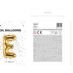 Foil Balloon Letter ''E'', 35cm, gold