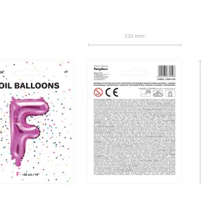 Foil Balloon Letter ''F'', 35cm, dark pink
