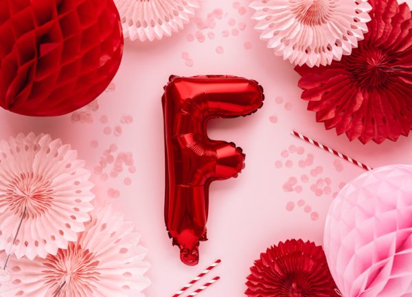 Foil Balloon Letter ''F'', 35cm, red