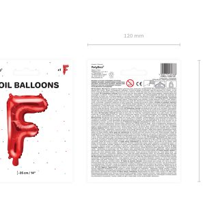 Foil Balloon Letter ''F'', 35cm, red
