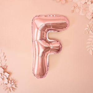 Foil Balloon Letter ''F'', 35cm, rose gold