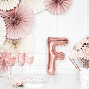 Foil Balloon Letter ''F'', 35cm, rose gold