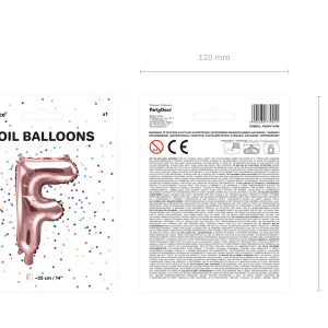 Foil Balloon Letter ''F'', 35cm, rose gold