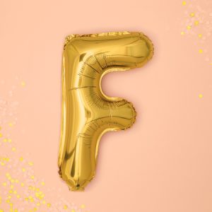 Foil Balloon Letter ''F'', 35cm, gold