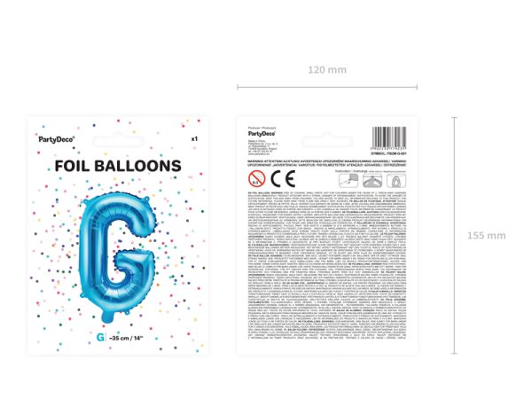 Foil Balloon Letter ''G'', 35cm, blue