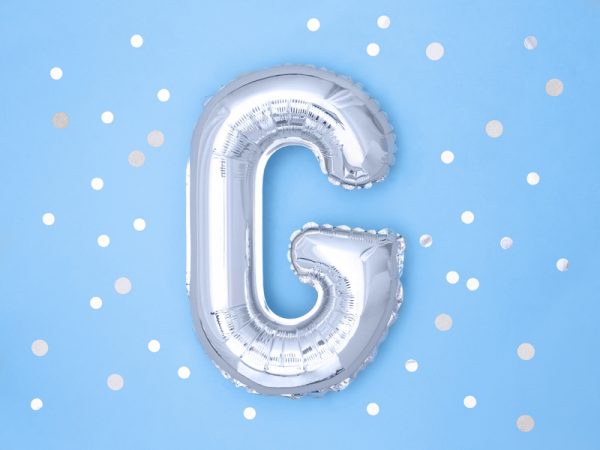 Foil Balloon Letter ''G'', 35cm, silver