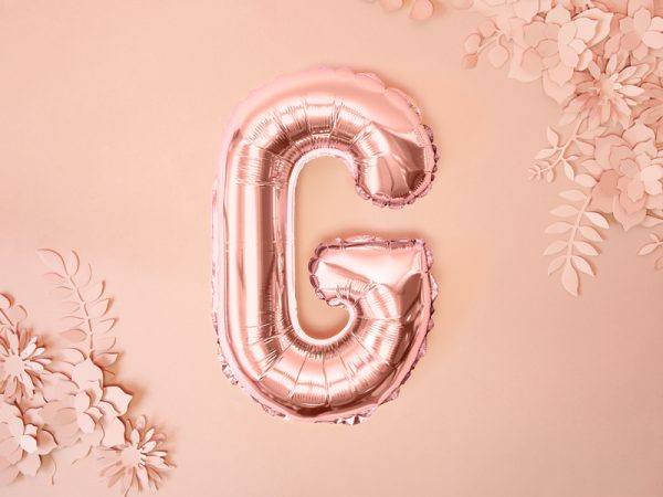 Foil Balloon Letter ''G'', 35cm, rose gold