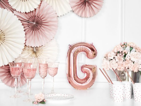 Foil Balloon Letter ''G'', 35cm, rose gold