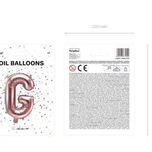 Foil Balloon Letter ''G'', 35cm, rose gold
