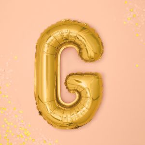 Foil Balloon Letter ''G'', 35cm, gold