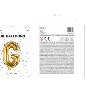 Foil Balloon Letter ''G'', 35cm, gold