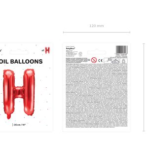 Foil Balloon Letter ''H'', 35cm, red