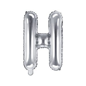 Foil Balloon Letter ''H'', 35cm, silver