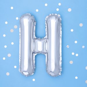Foil Balloon Letter ''H'', 35cm, silver