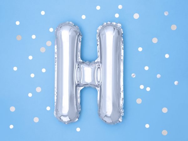 Foil Balloon Letter ''H'', 35cm, silver