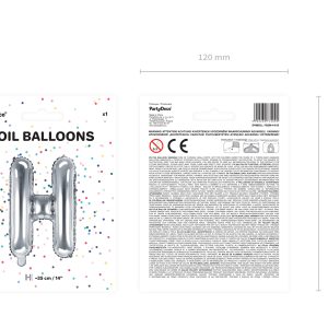 Foil Balloon Letter ''H'', 35cm, silver