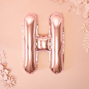 Foil Balloon Letter ''H'', 35cm, rose gold