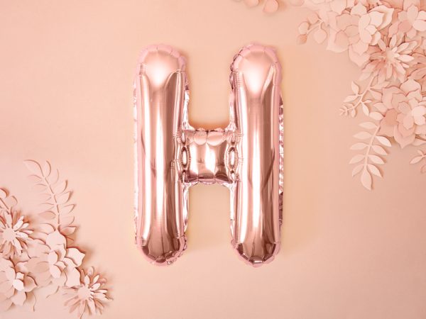 Foil Balloon Letter ''H'', 35cm, rose gold