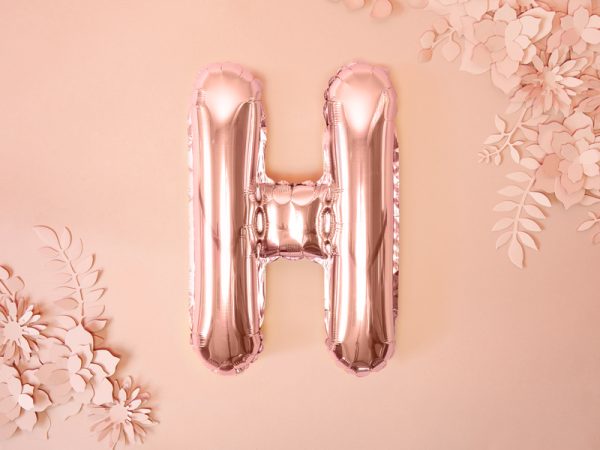 Foil Balloon Letter ''H'', 35cm, rose gold