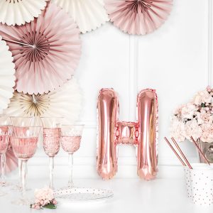 Foil Balloon Letter ''H'', 35cm, rose gold
