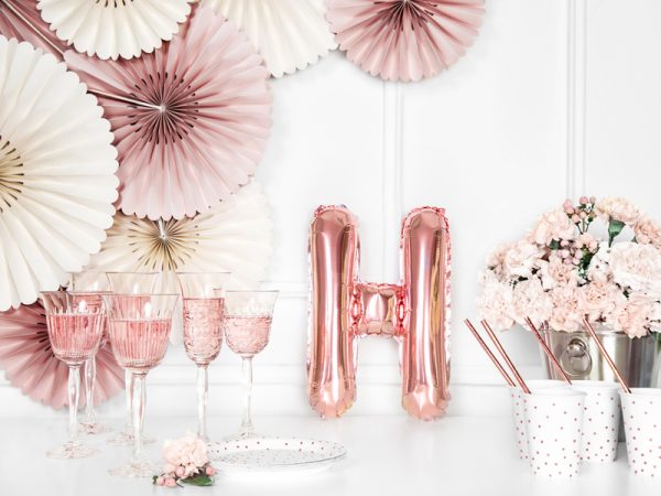 Foil Balloon Letter ''H'', 35cm, rose gold