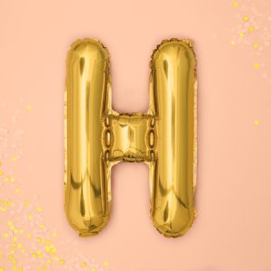 Foil Balloon Letter ''H'', 35cm, gold